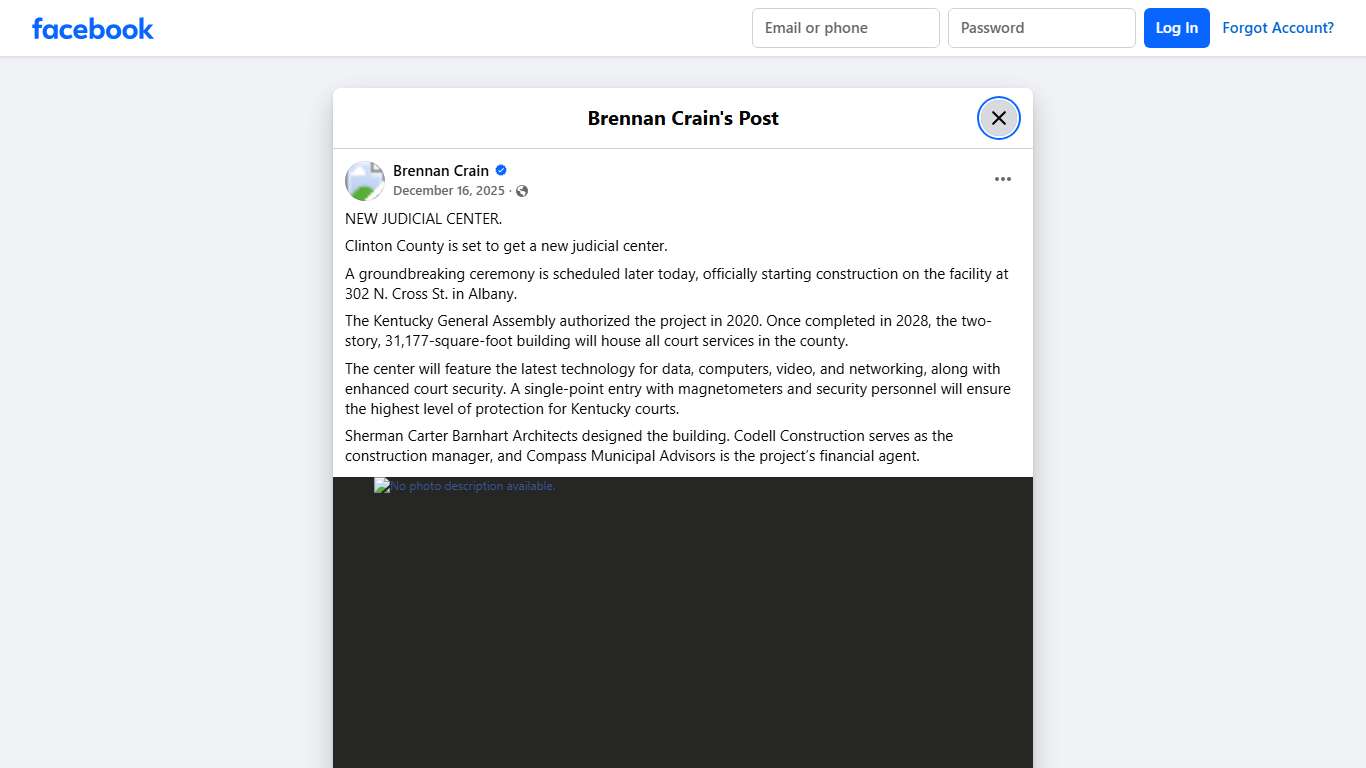 Brennan Crain - NEW JUDICIAL CENTER. Clinton County is... Facebook
