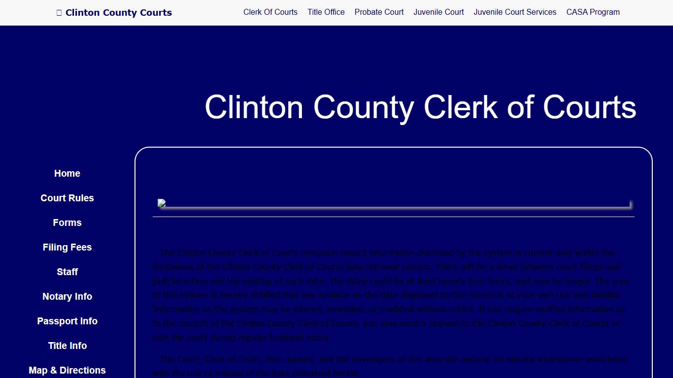 Clinton County Clerk of Courts - Record Search