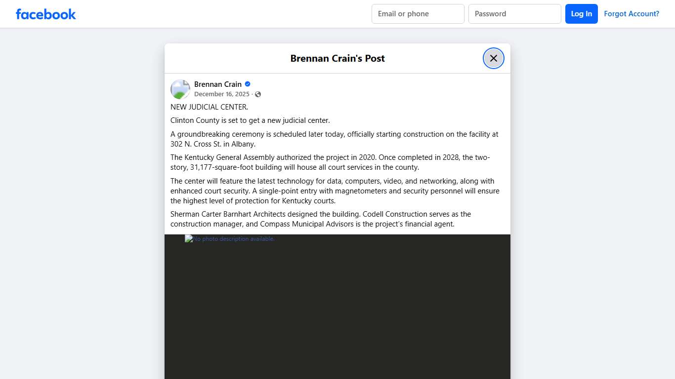 Brennan Crain - NEW JUDICIAL CENTER. Clinton County is... Facebook